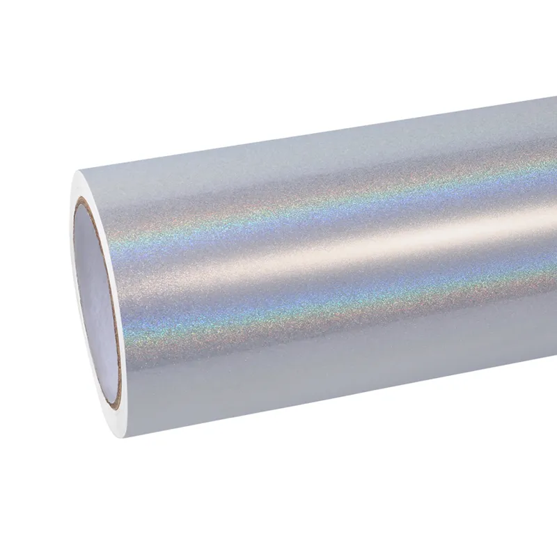 Rainbow Holographic White Car Vinyl Wrap