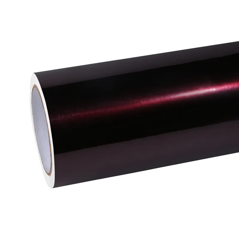 Gloss Metallic Black Rose Car Vinyl Wrap