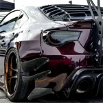 Gloss Metallic Black Rose Car Vinyl Wrap