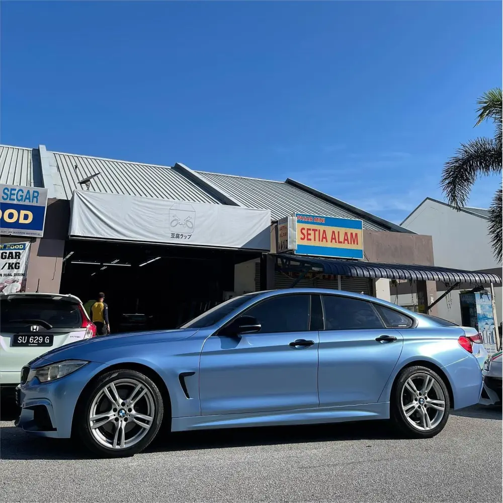 Gloss Metallic Mist Blue Car Vinyl Wrap