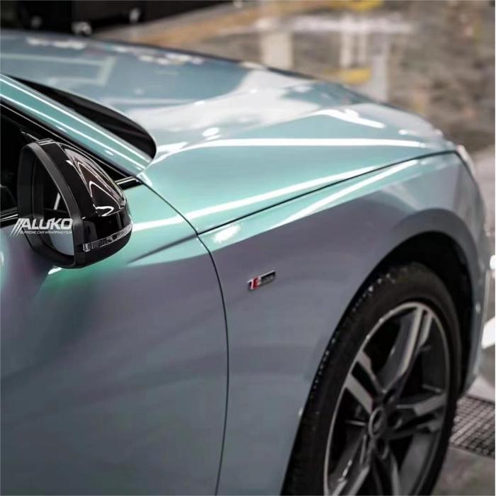 Aluko Candy Metallic Grey Green Vinyl Wrap Car Wrap 