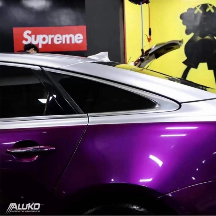 Aluko Gloss Metallic Grape Purple Vinyl Wrap Car Wrap