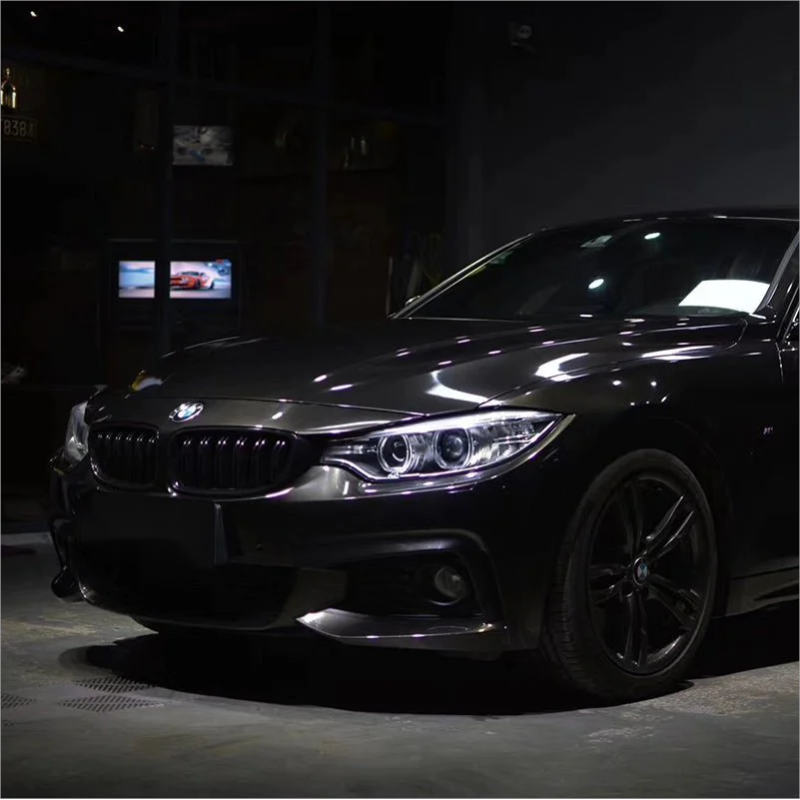 Gloss Metallic Black Car Vinyl Wrap