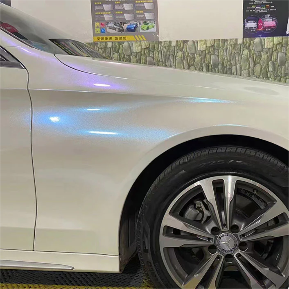 Glitter Metallic Diamond Blue White Car Vinyl Wrap