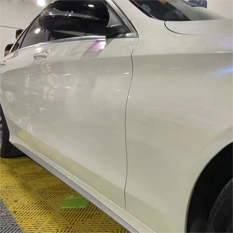 Glitter Metallic Diamond Blue White Car Vinyl Wrap