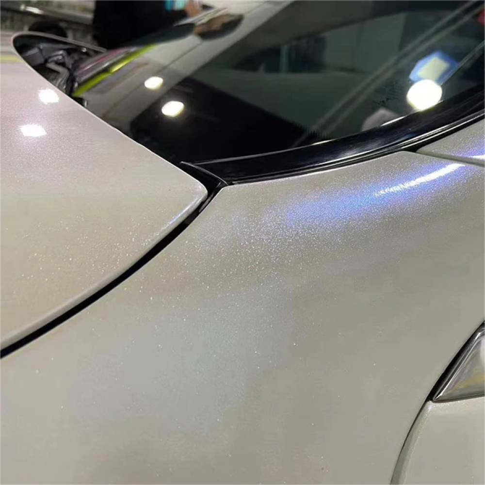 Glitter Metallic Diamond Blue White Car Vinyl Wrap