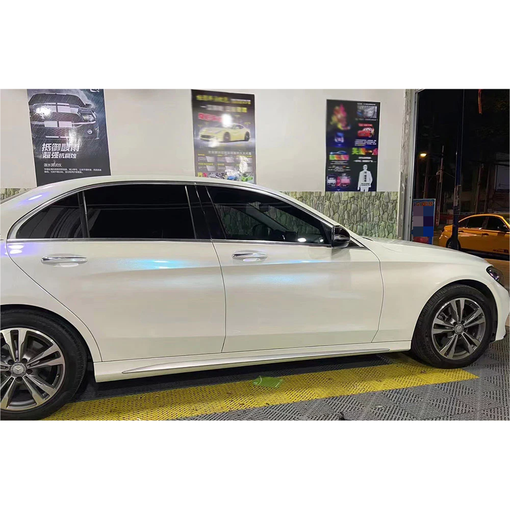Glitter Metallic Diamond Blue White Car Vinyl Wrap