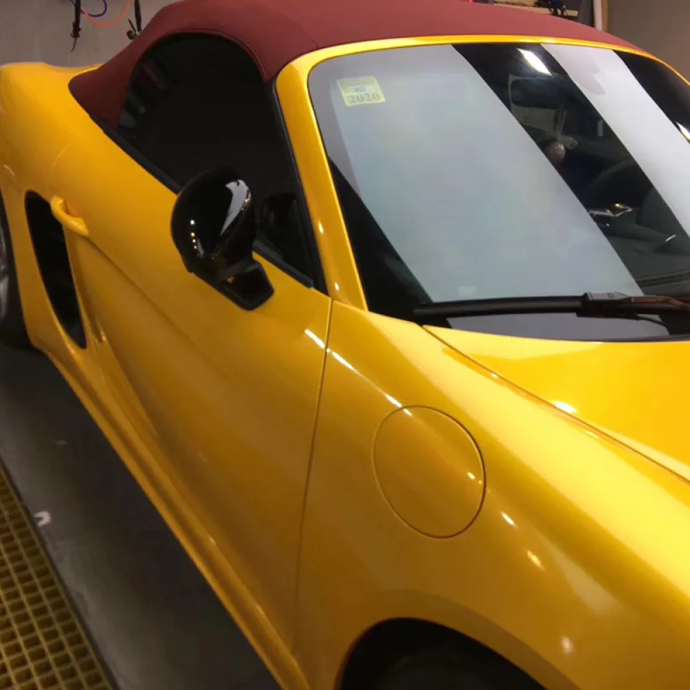 Gloss Metallic Golden Yellow Car Vinyl Wrap