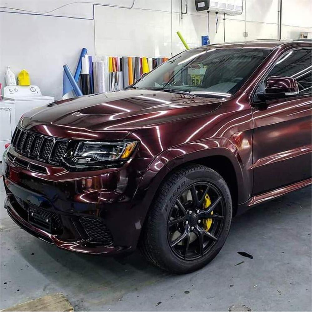 Gloss Metallic Wine Red Car Vinyl Wrap