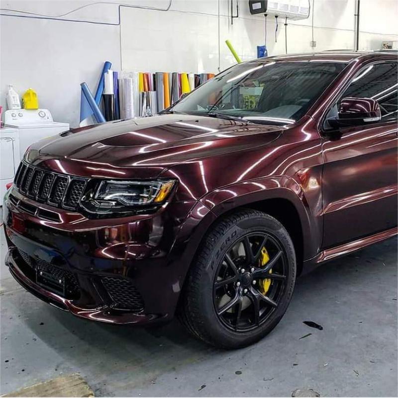 Gloss Metallic Wine Red Car Vinyl Wrap