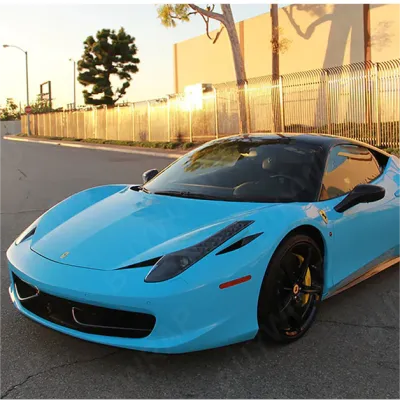 Super Gloss Sky Blue Car Vinyl Wrap 02