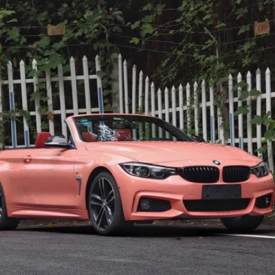 Super Gloss Salmon Pink Car Vinyl Wrap 02