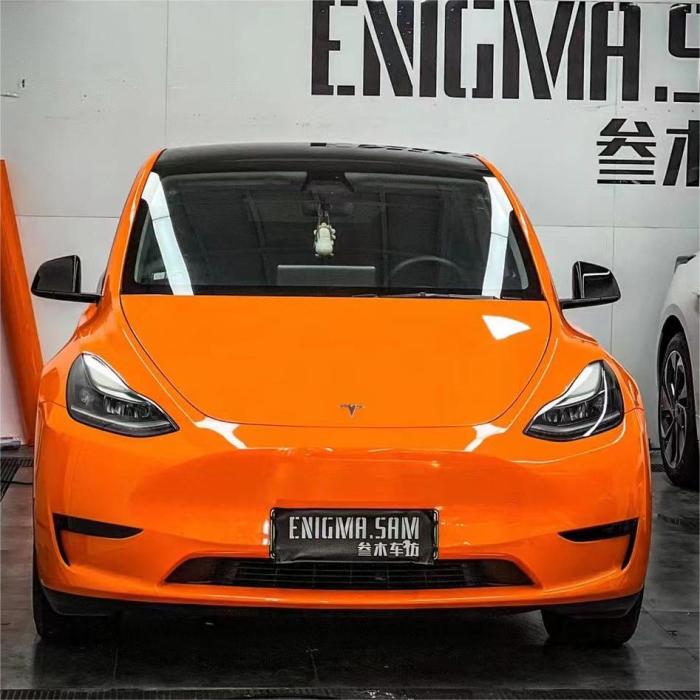 Super Gloss Orange Car Wrap
