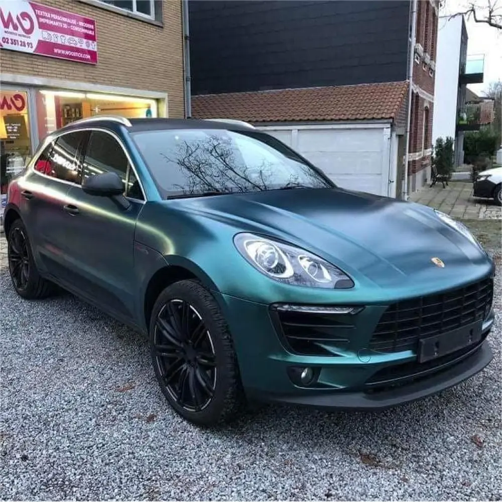 Pure Metal Dark Green Car Vinyl Wrap