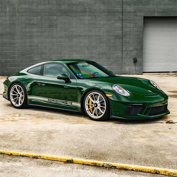 Quality High Gloss Vintage Racing Green Car Vinyl Wrap For Sale