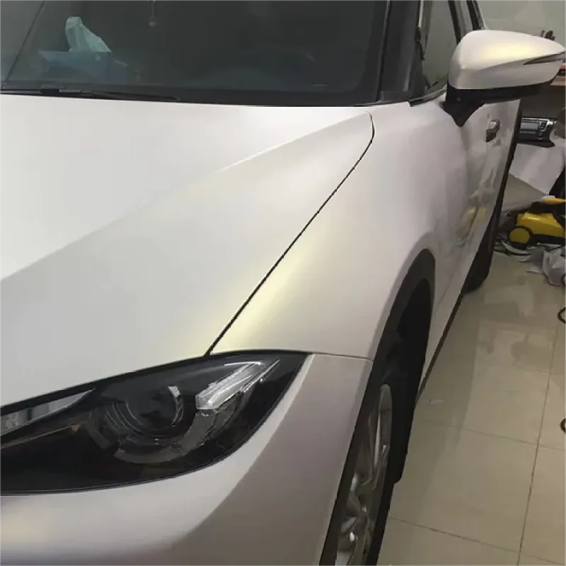 Matte White Gold Car Vinyl Wrap