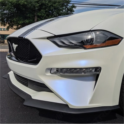 Matte White Blue Car Vinyl Wrap 02