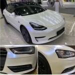 Matte White Blue Car Vinyl Wrap