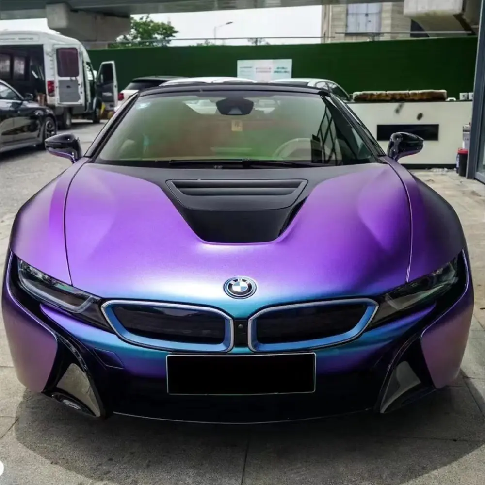 Matte Diamond Purple Blue Car Vinyl Wrap