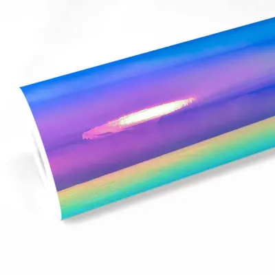 Holographic Chrome Rainbow White Car Vinyl Wrap (Non-Stretchable) 01