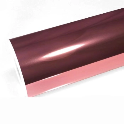 Gloss Rose Gold Mirror Chrome Car Vinyl Wrap 01