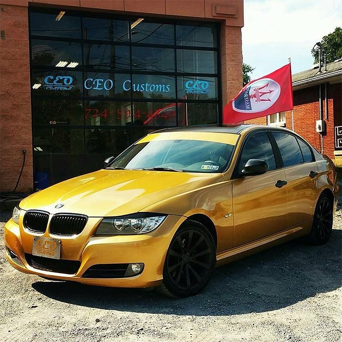  Gloss Metallic Gold Car Vinyl Wrap