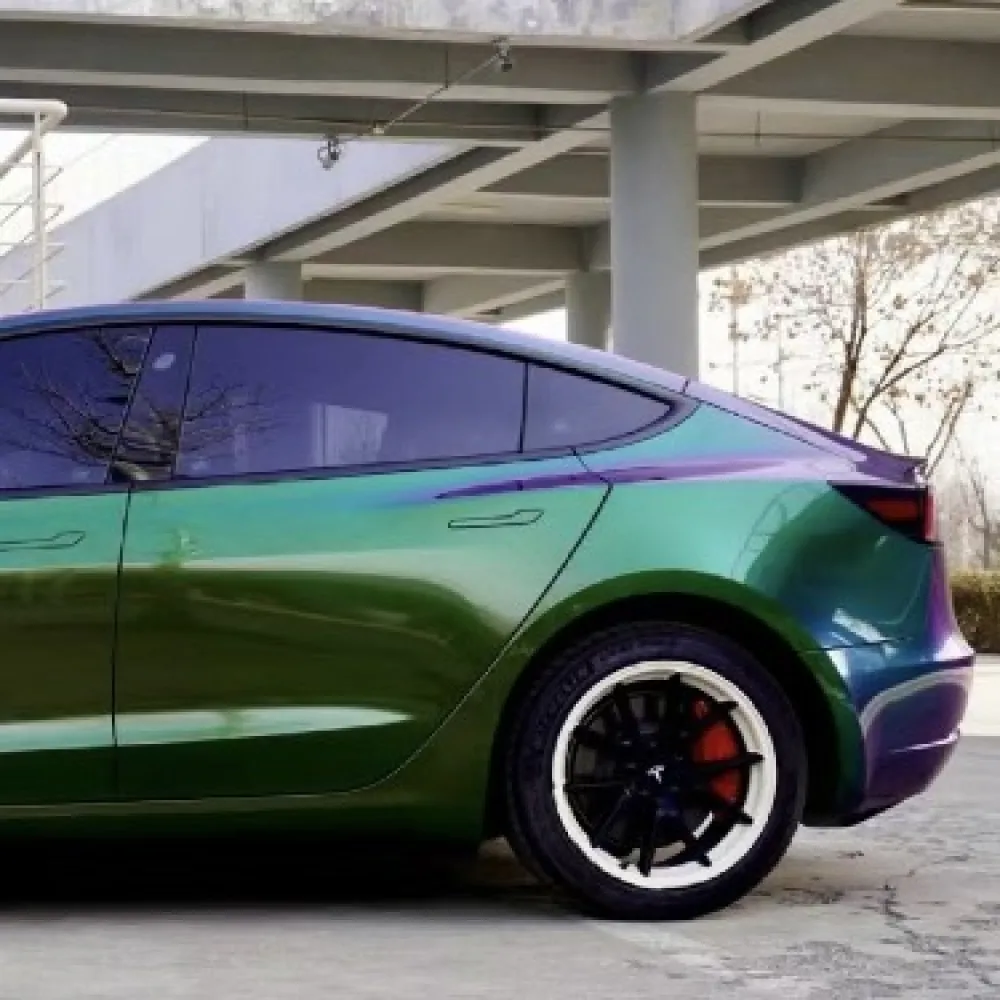 Gloss Metallic Green Galaxy Car Vinyl Wrap