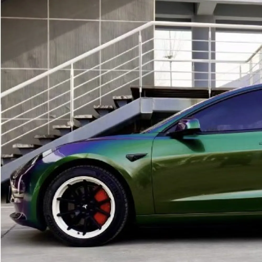 Gloss Metallic Green Galaxy Car Vinyl Wrap