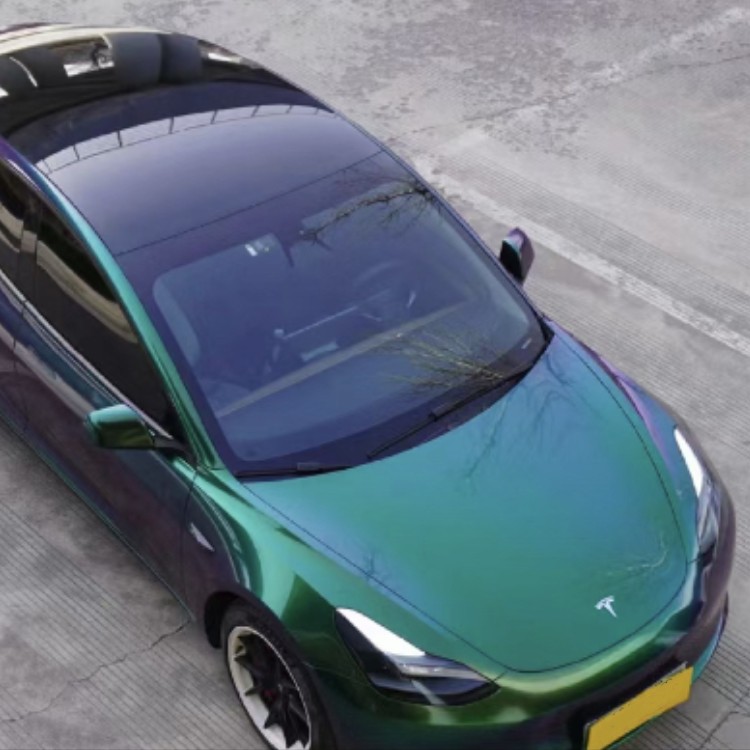 Gloss Metallic Green Galaxy Car Vinyl Wrap