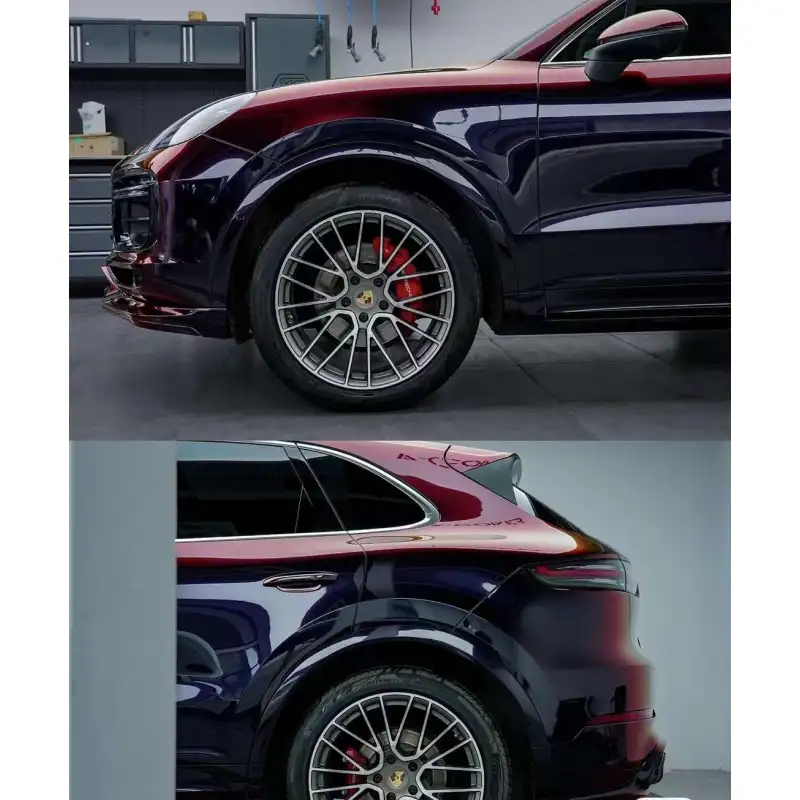Gloss Ambilight Shifting Red to Black Car Vinyl Wrap