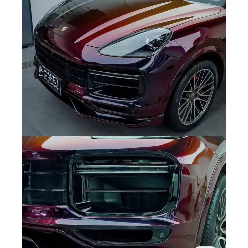 Gloss Ambilight Shifting Red to Black Car Vinyl Wrap