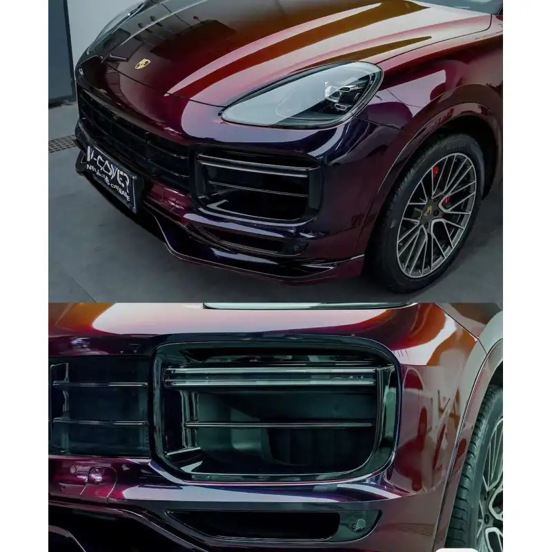 Gloss Ambilight Shifting Red to Black Car Vinyl Wrap