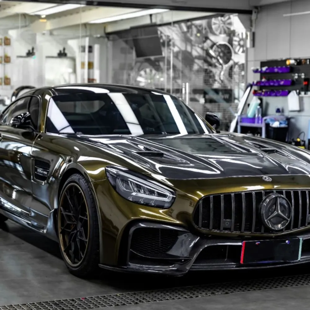 Gloss Metallic Midnight Gold Car Vinyl Wrap