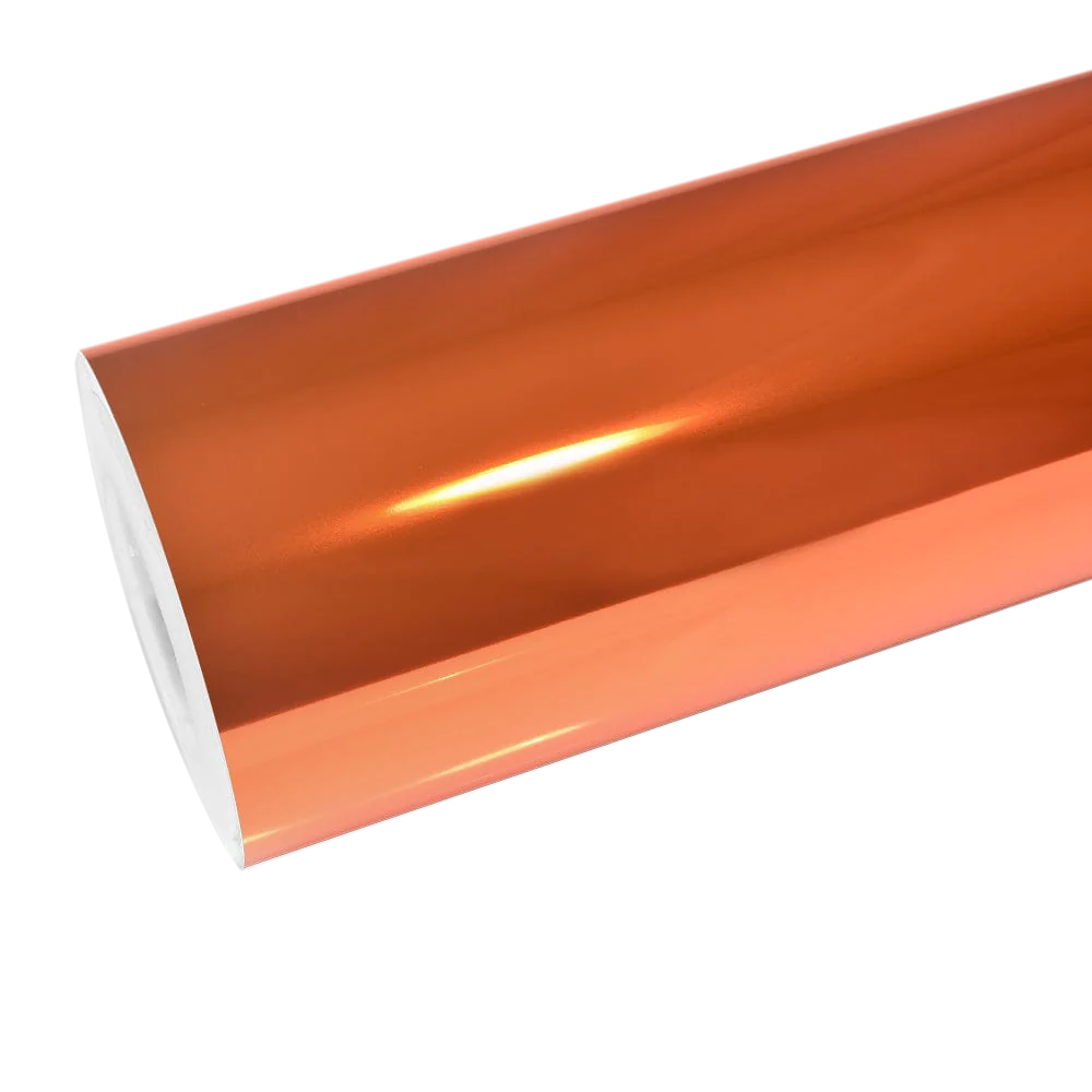 Chrome Mirror Orange Car Vinyl Wrap