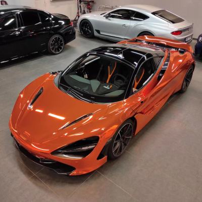 Chrome Mirror Orange Car Wrap