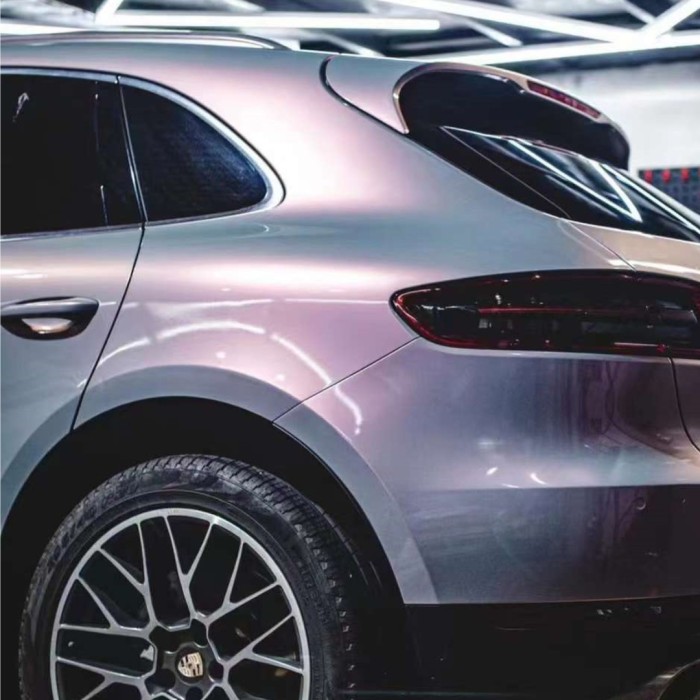 Gloss Metallic Twin Candy Gray Red Car Wrap 