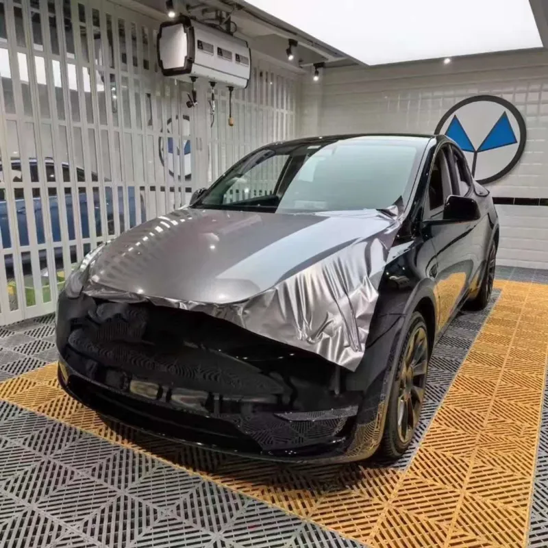 Gloss Metallic Titanium Gray Car Vinyl Wrap
