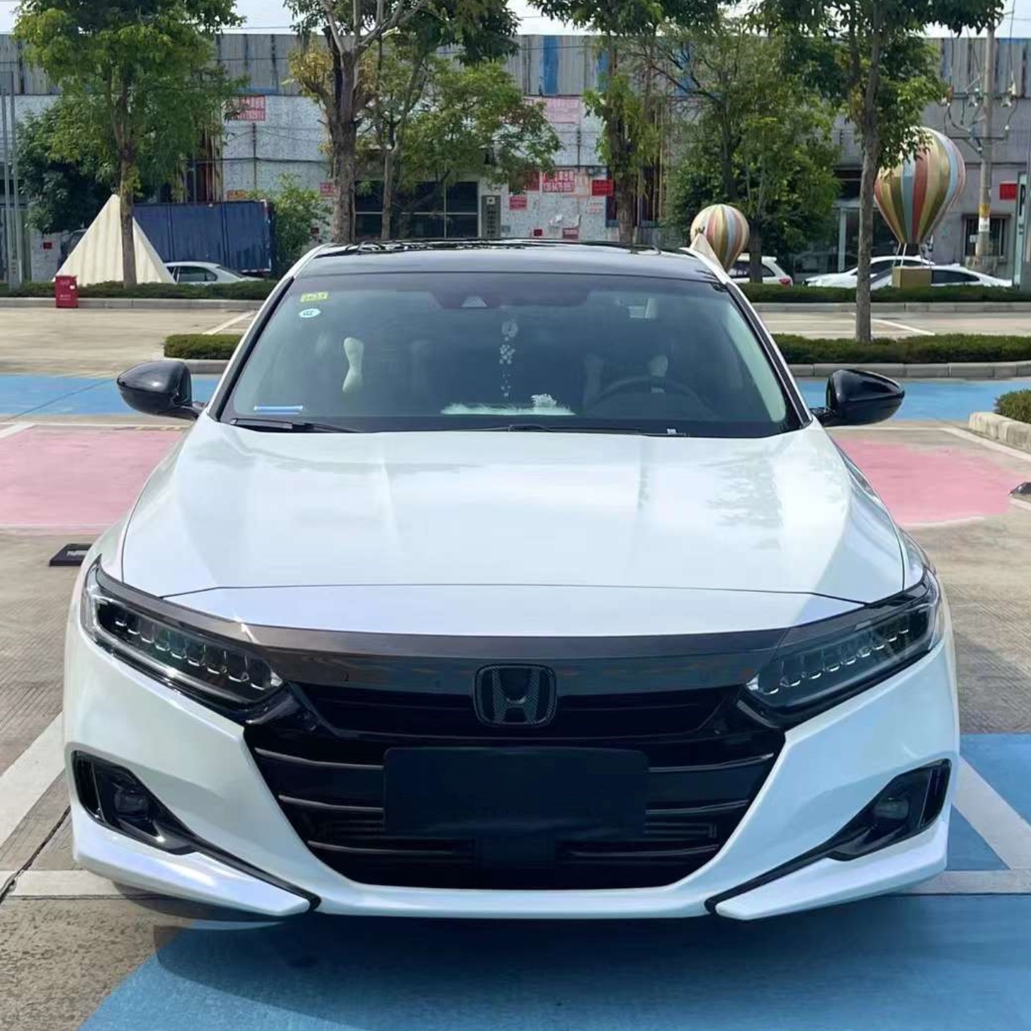 Gloss White Blue Car Vinyl Wrap