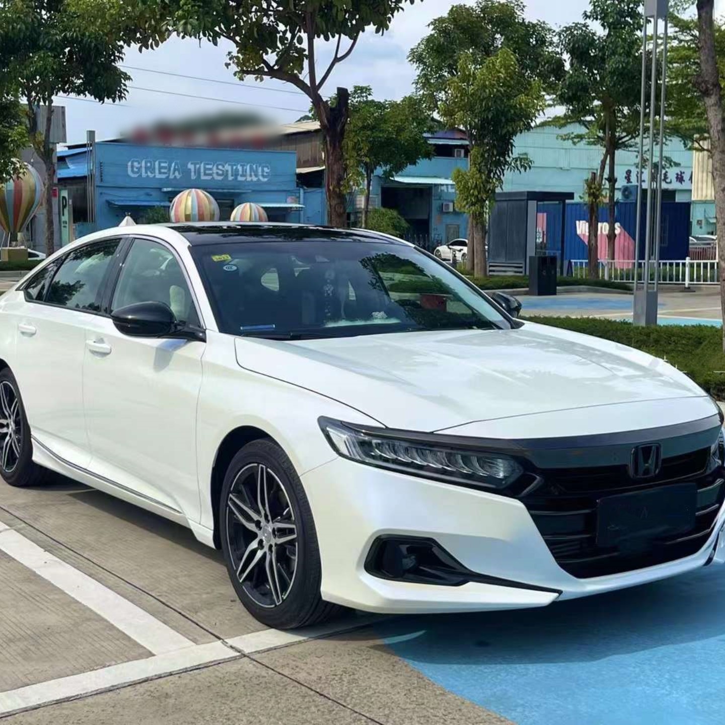 Gloss White Blue Car Vinyl Wrap