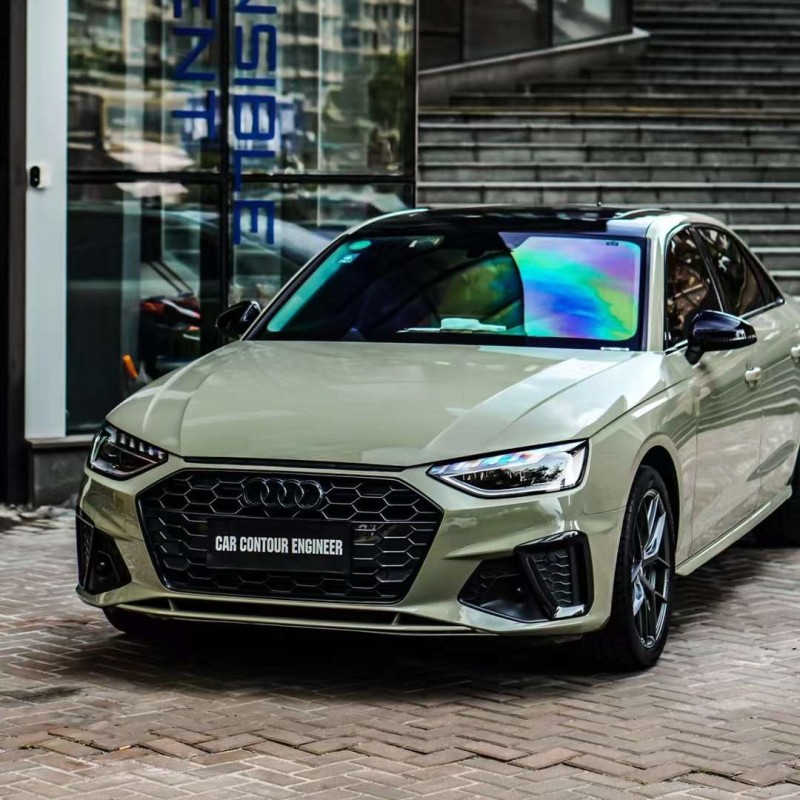 Super Gloss Deep Khaki Green Car Vinyl Wrap