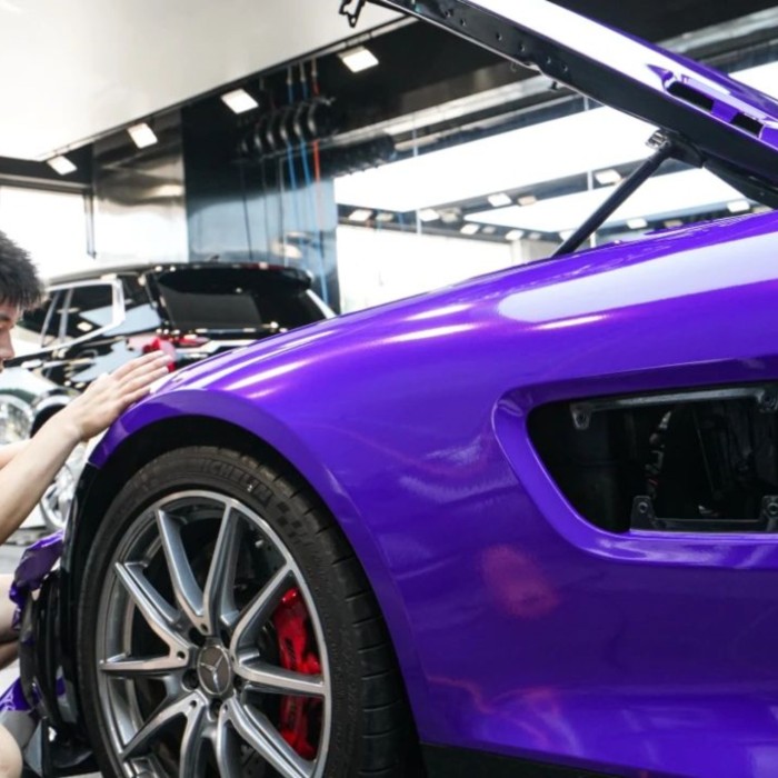 Gloss Metallic Plum Explosion Purple Car Vinyl Wrap