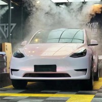  Gloss Metallic Pink to White Car Vinyl Wrap 