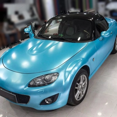 Matte Metallic Sky Blue Car Vinyl Wrap 02
