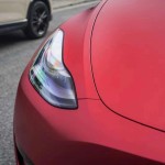 Satin Chrome Prismatic Red Car Vinyl Wrap