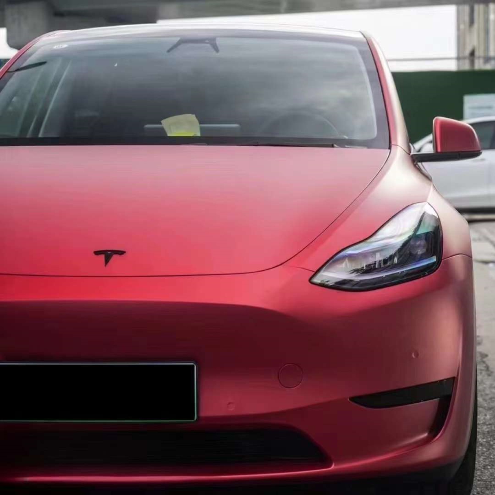 Satin Chrome Prismatic Red Car Vinyl Wrap