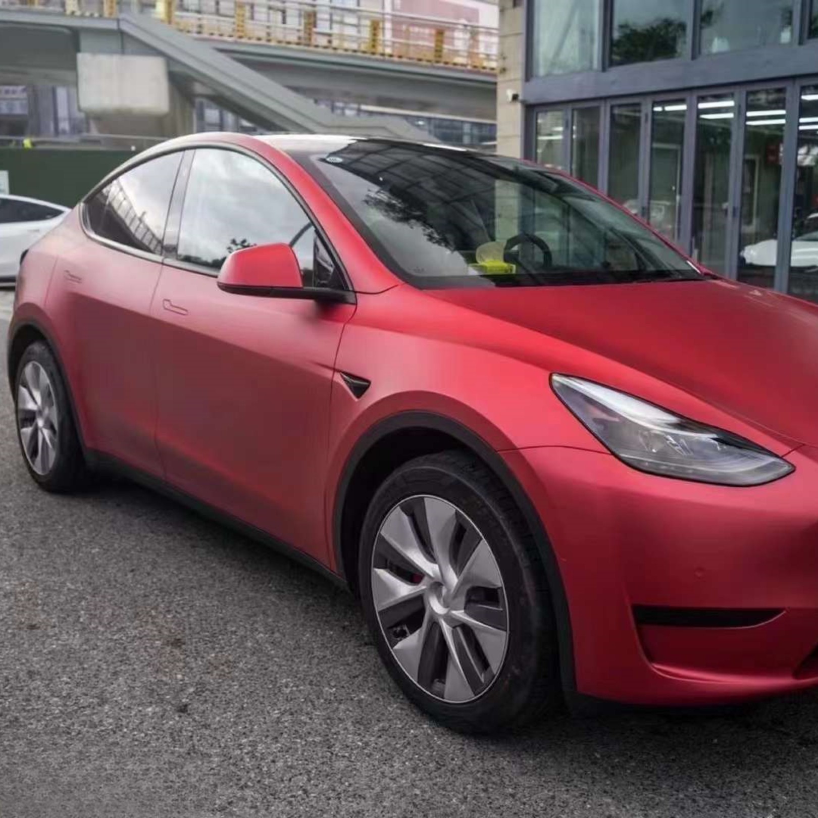 Satin Chrome Prismatic Red Car Vinyl Wrap