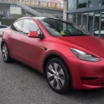 Satin Chrome Prismatic Red Car Vinyl Wrap