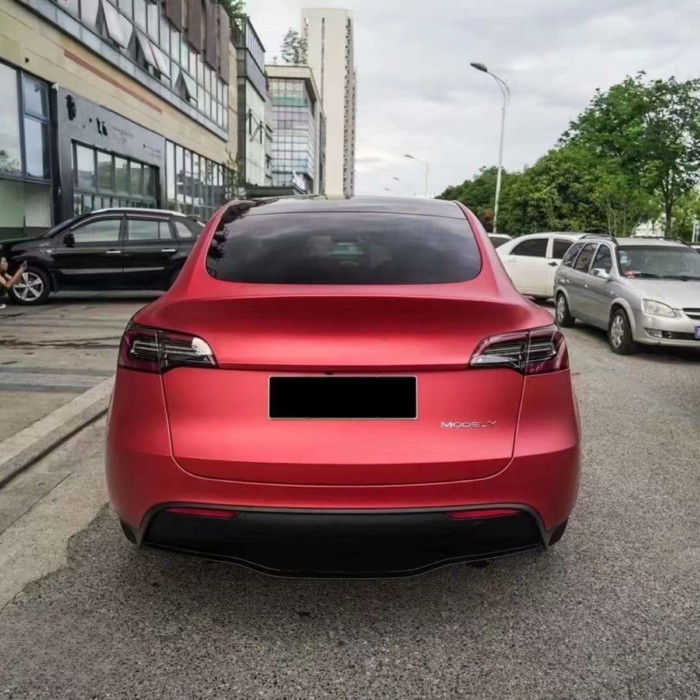 Satin Chrome Prismatic Red  Vinyl Wrap