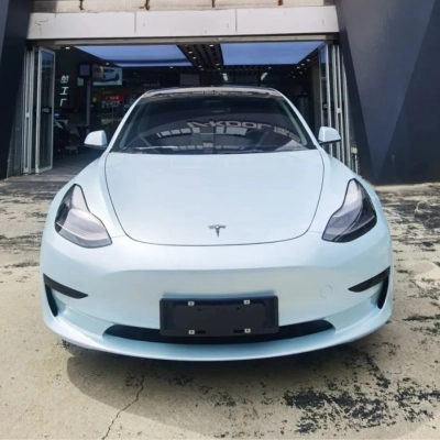 Super Gloss Macaron Blue Car Vinyl Wrap 02