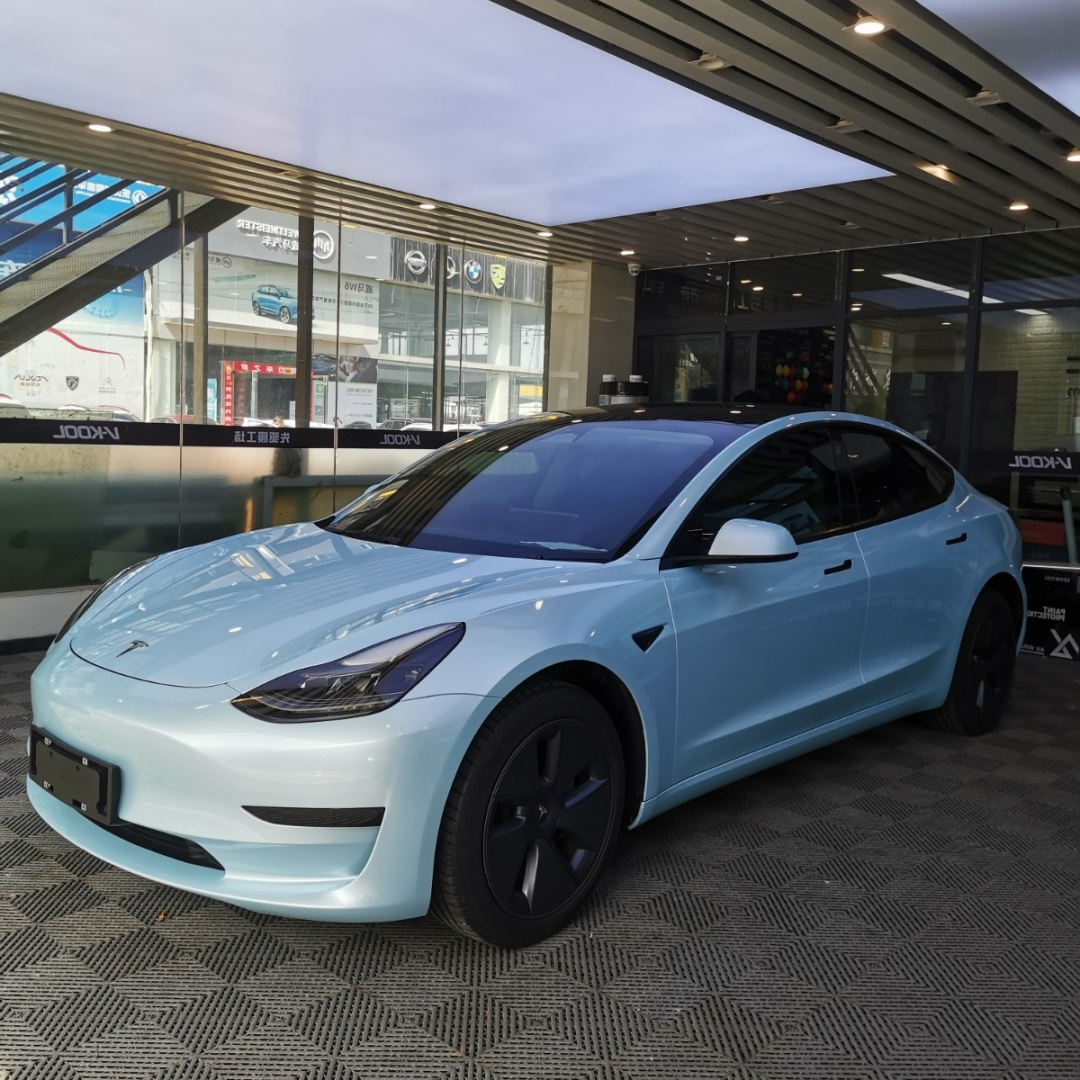 Super Gloss Macaron Blue Car Vinyl Wrap